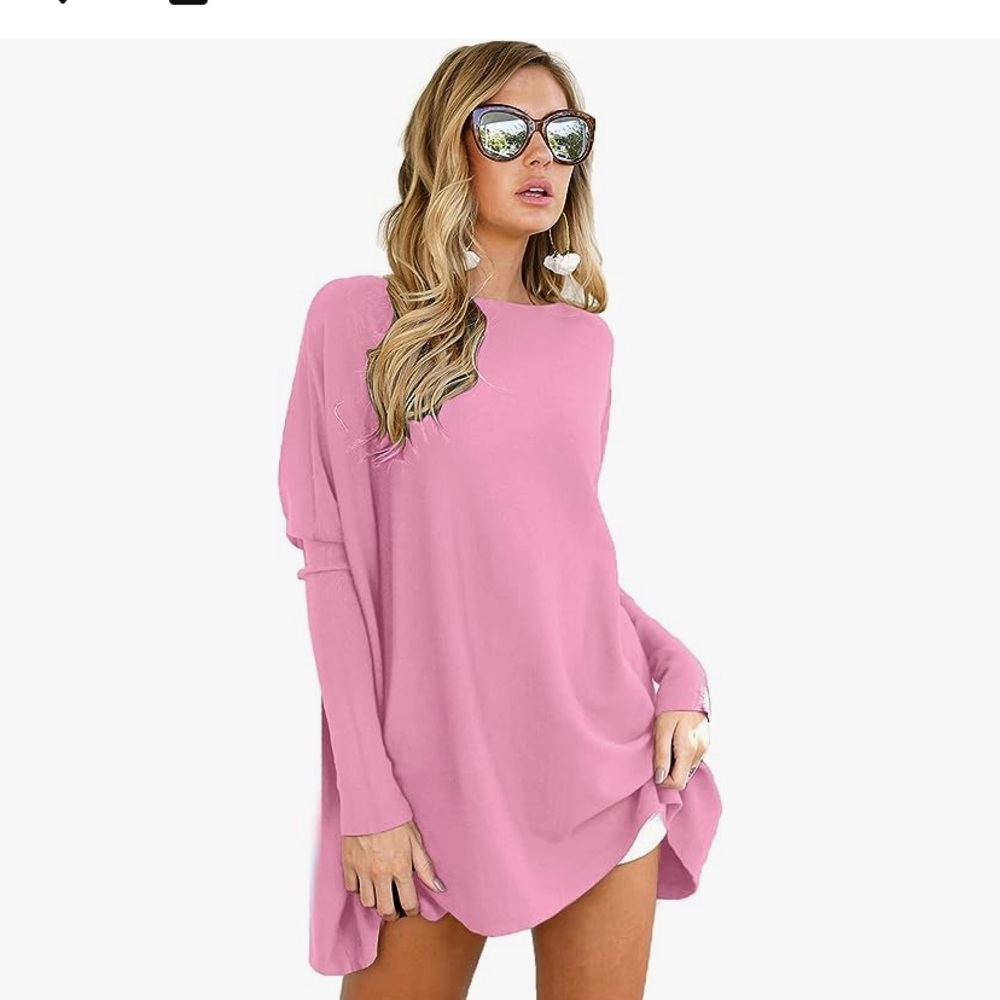 Pink oversize long sleeve t shirt